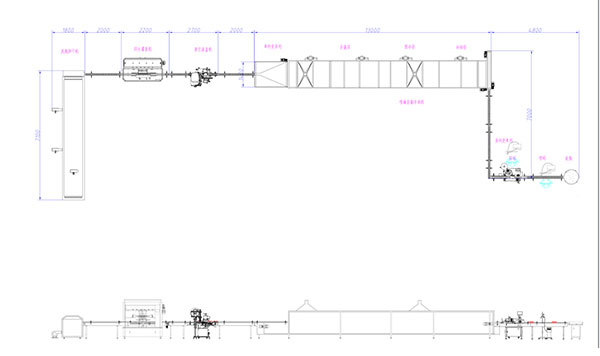 大型香菇醬灌裝機生產線設計圖
